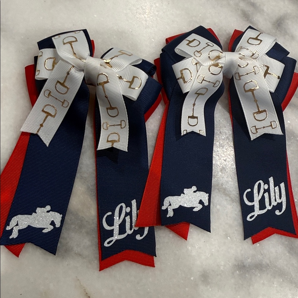 Customized Horse Show Bows (set of 2) - “Lily”